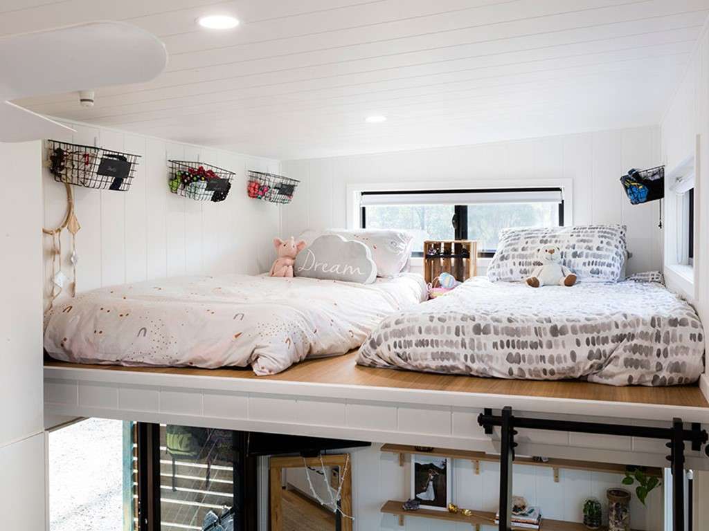 loft bedroom tiny home queensland nsw