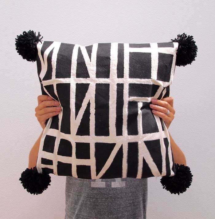 Finished DIy graphic pillow Arren Williams