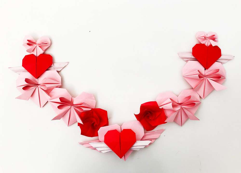 diy heart door garland