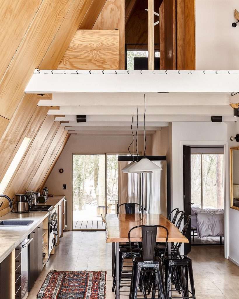 A-frame interior Lokal Hotels