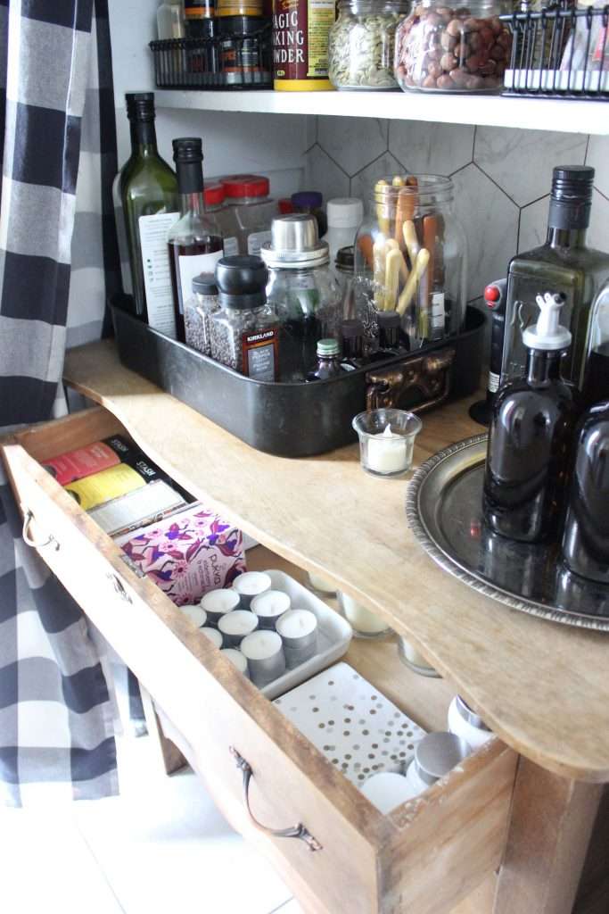 Drawers - cozy festive pantry makeover