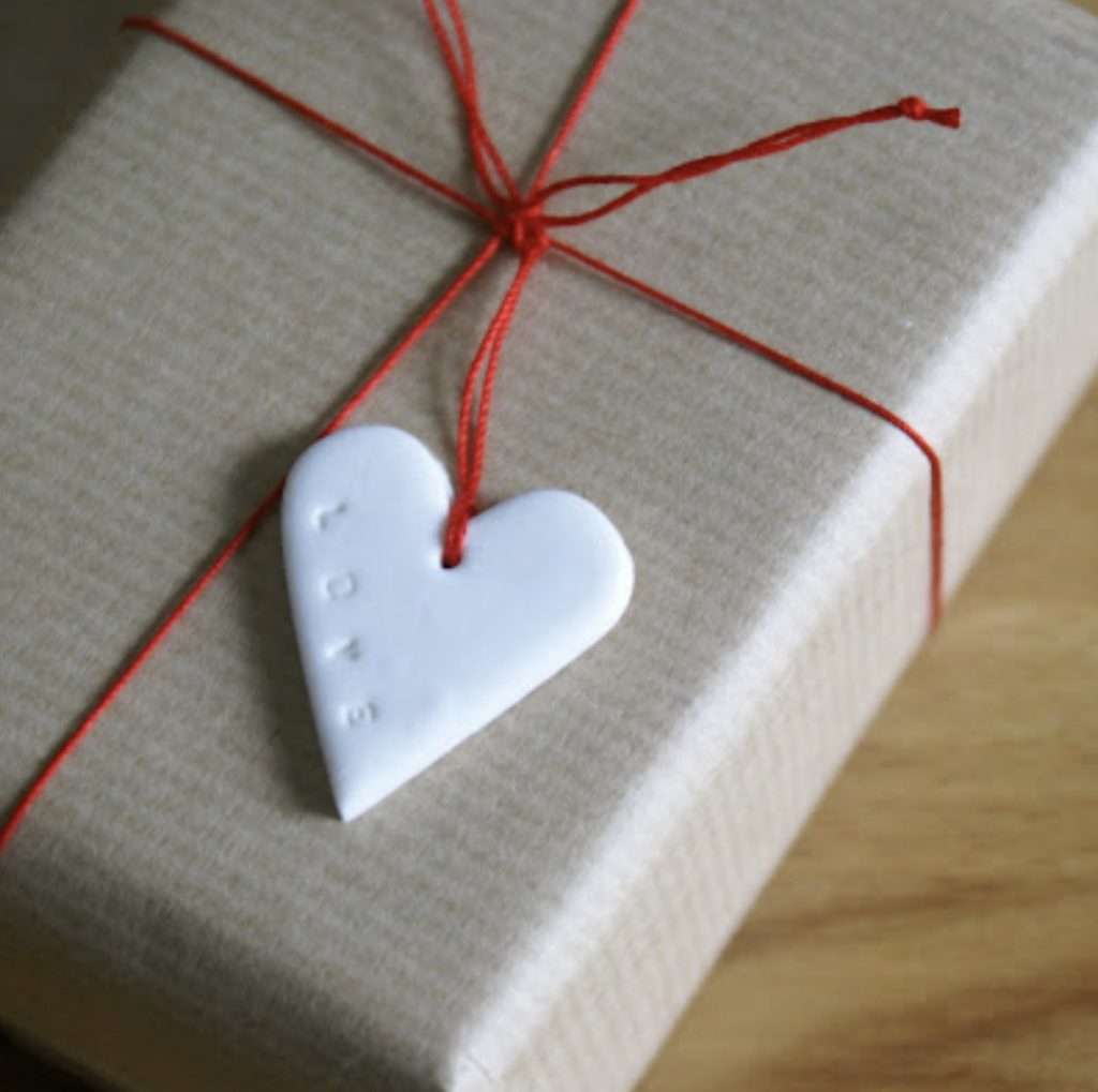 clay heart gift tag