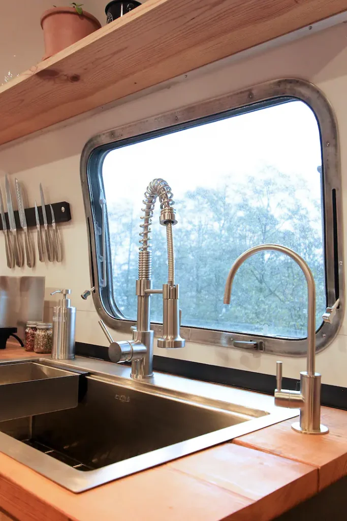 kitchen sink Wildernest Airstream Bowen Island