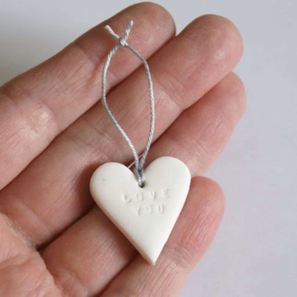 clay heart gift tag