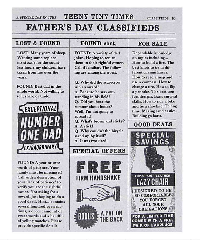 Fathers Day Newspaper