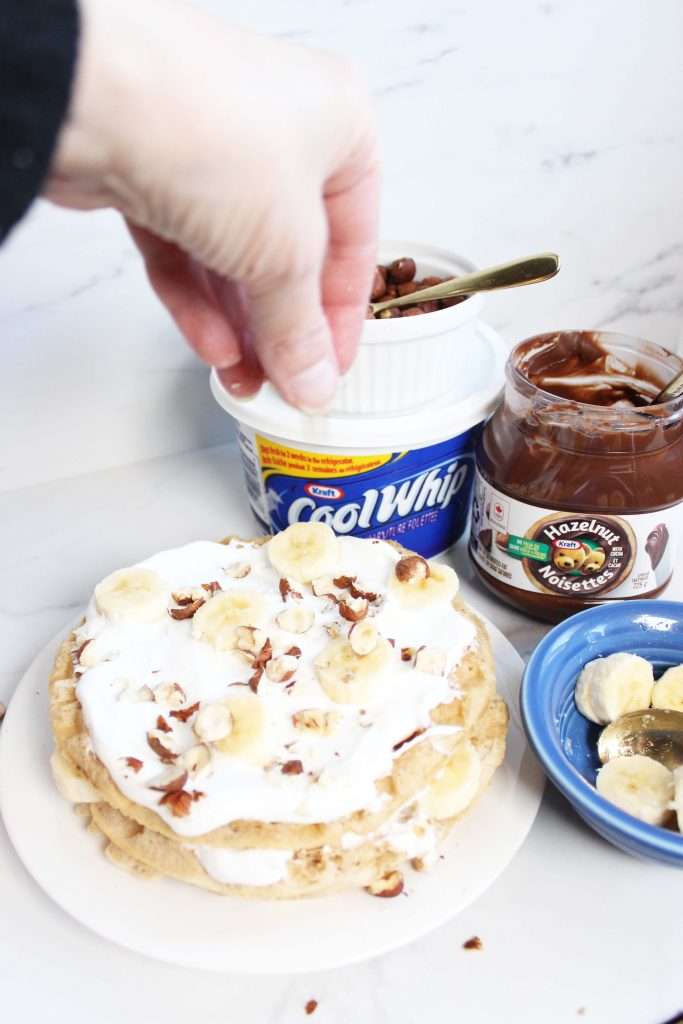 Banana Hazelnut Waffle Tower Recipe How to