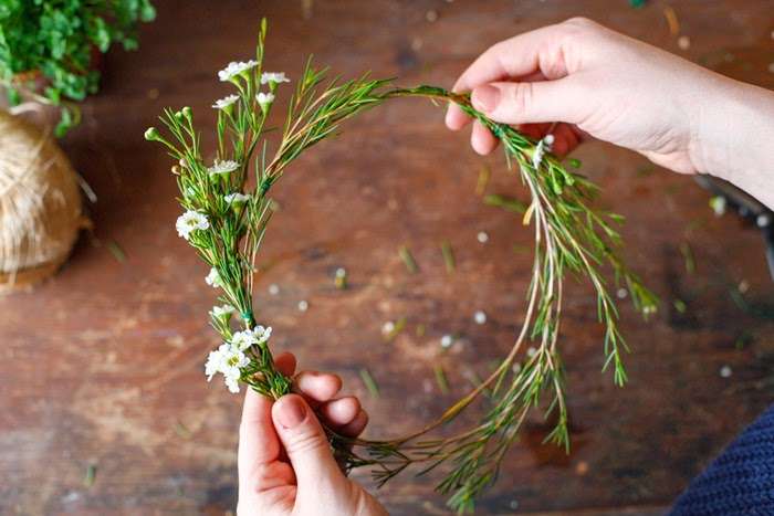 DIY floral crown step 2