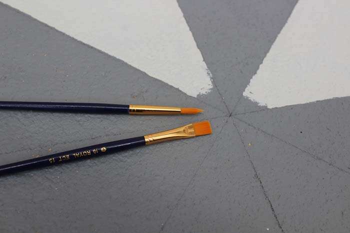 diy patterned floor paint brush