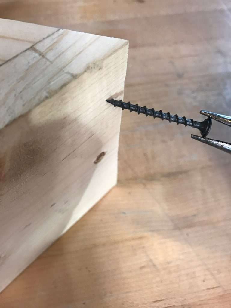 diy triangle shelf insert screw