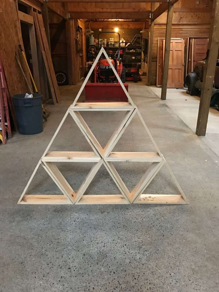 DIY Triangle shelf finished