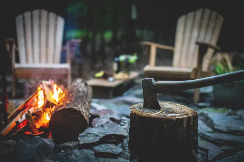 Campfire Container Cabin Catskillls