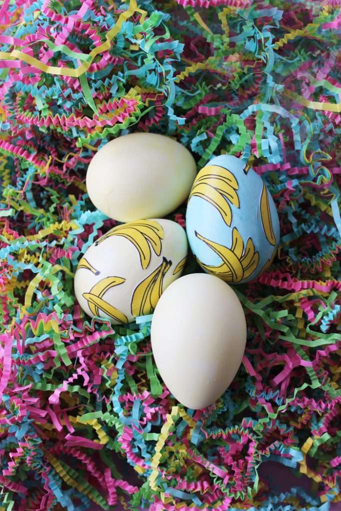 Banana decoupage eggs