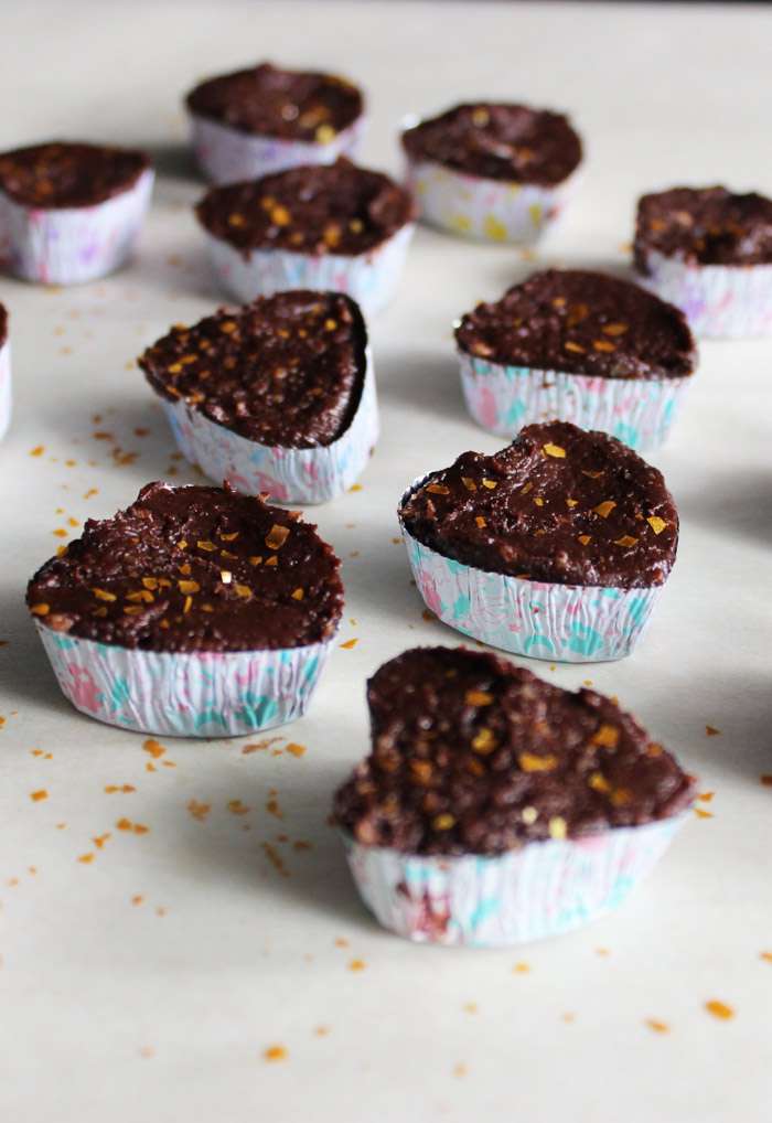 heart-shaped cacao fudge