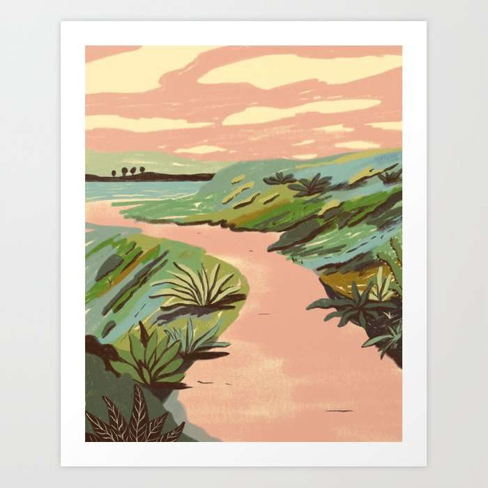 Pink Hill Landscape Print